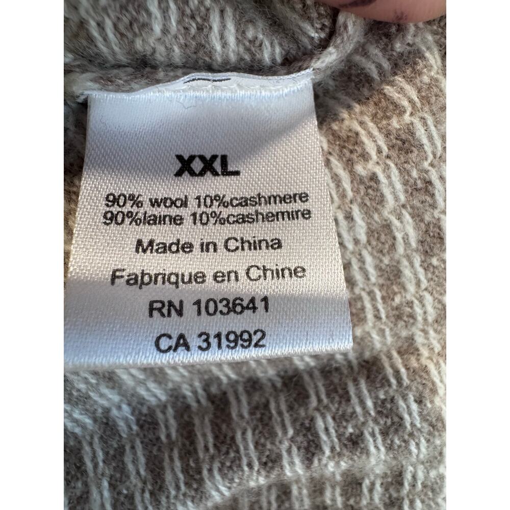 K+J Wool Cashmere Blend Knit Crewneck Sweater Brown Neutral office wear XXL - Picture 5 of 6
